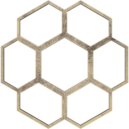 Ekena Millwork Florin Architectural Grade PVC Pierced Medallion, 26"OD x 11 1/8"ID x 3/4"P, Antiqued Pale Gold CMPP26FOAPG